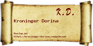 Kroninger Dorina névjegykártya