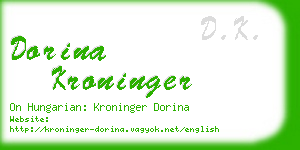dorina kroninger business card